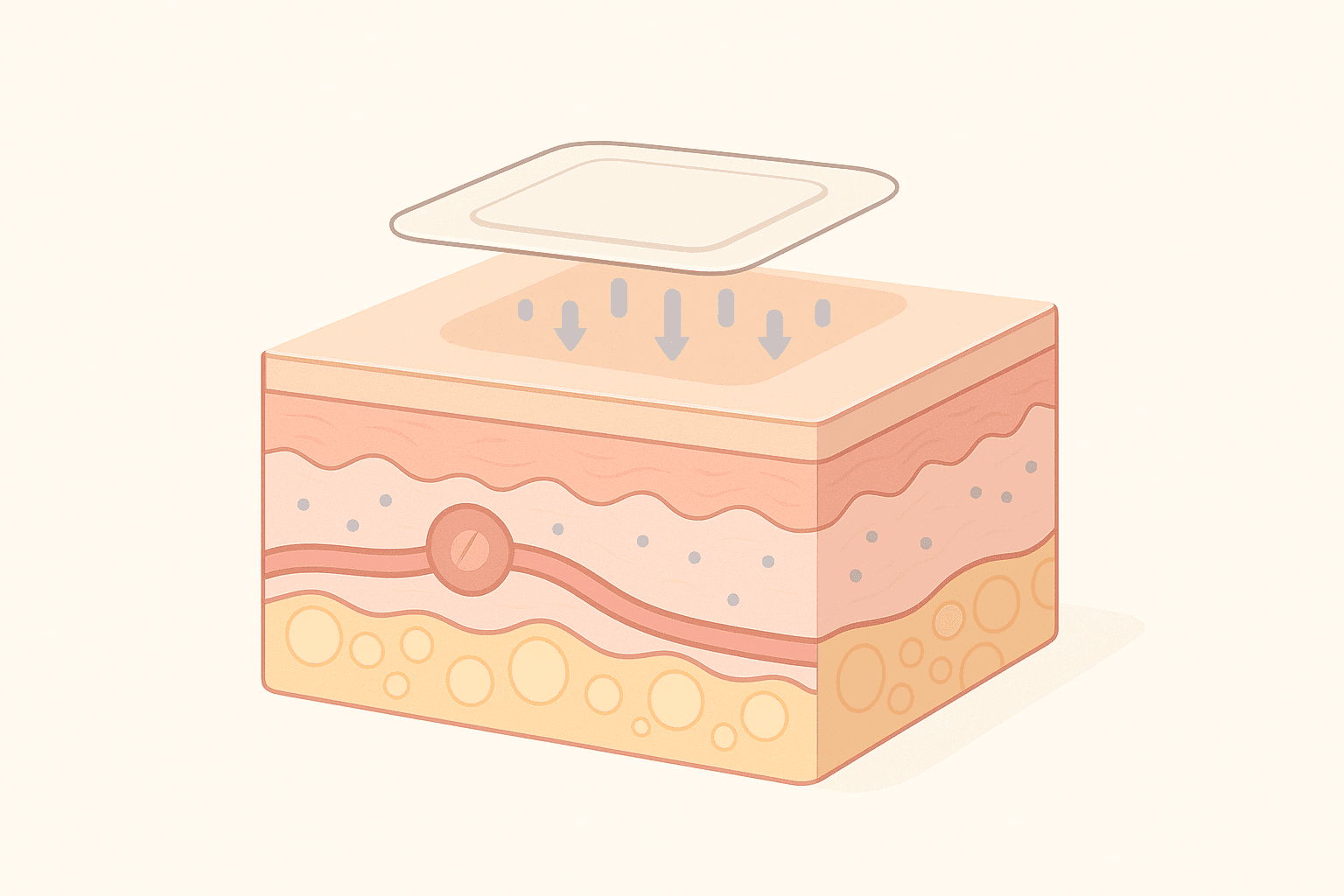 Transderminio pleistro veikimo iliustracija